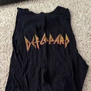 Def Leppard Black Graphic Tank Top